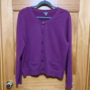 J. Jill Plum/Mauve Button Front Women's Cardigan Sweater, Size XL.